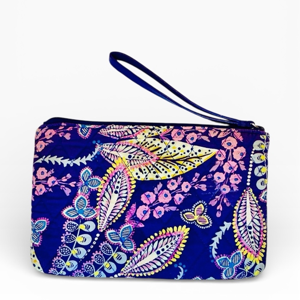 Vera Bradley Lavender Floral Wristlet in Blue Tropics Tapestry Print - Purple - Picture 3 of 5
